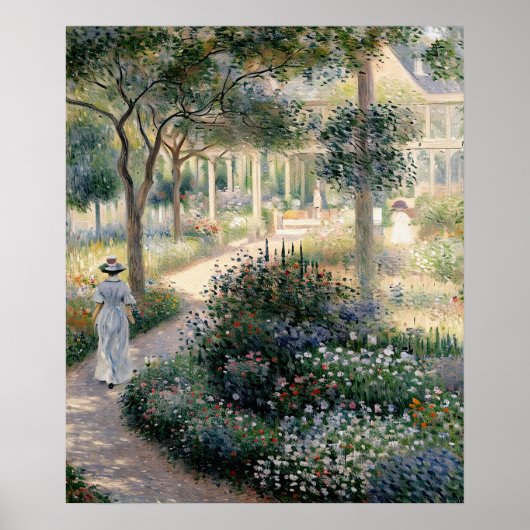 Camille Monet in de tuin van Argenteuil Poster (Voorkant)