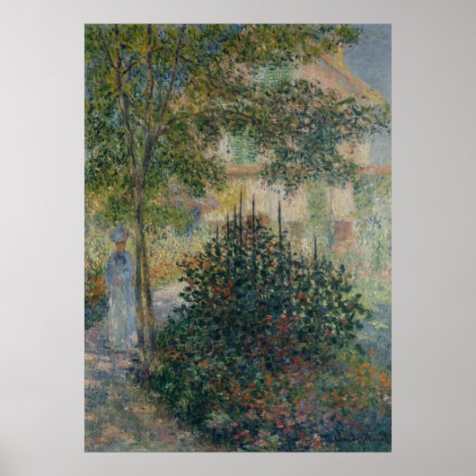 Camille Monet in de tuin van Argenteuil Poster (Voorkant)