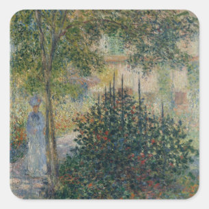 Camille Monet in de tuin van Argenteuil Vierkante Sticker