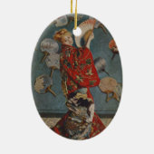 Camille Monet in Japans kostuum door Claude Monet Keramisch Ornament (Achterkant)
