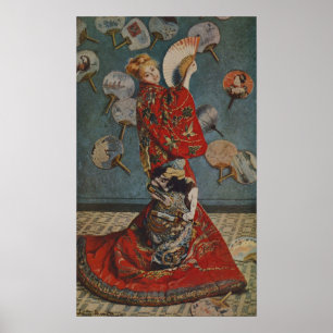 Camille Monet in Japans kostuum door Claude Monet Poster
