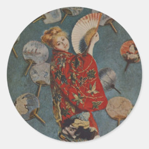 Camille Monet in Japanse kostuums door Claude Mone Ronde Sticker