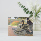 Camille Monet op een Bench Claude Monet Briefkaart (Staand voorkant)