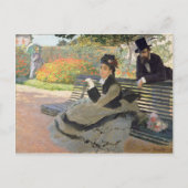 Camille Monet op een Bench Claude Monet Briefkaart (Voorkant)