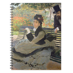 Camille Monet op een Bench Claude Monet Notitieboek