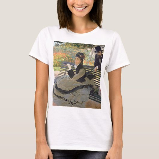 Camille Monet op een Bench Claude Monet T-shirt (Voorkant)