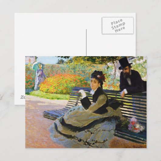 Camille Monet op een tuinbankje Claude Monet Briefkaart (Voorkant / Achterkant)