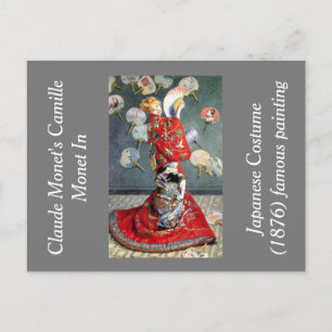 Camille Monet van Claude Monet in Japanse klederdr Briefkaart
