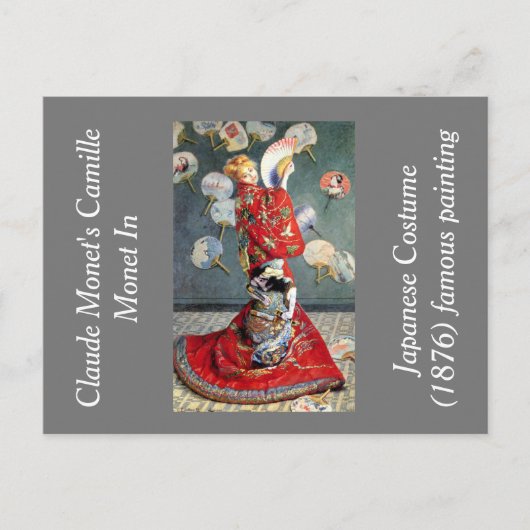 Camille Monet van Claude Monet in Japanse klederdr Briefkaart (Voorkant)