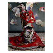 Camille Monet van Claude Monet in Japanse klederdr Perfect Poster (Voorkant)