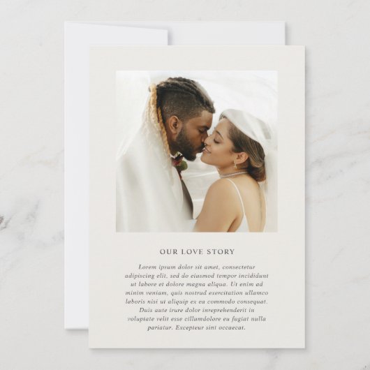 Camille Neutral Modern Wedding Kaart (Achterkant)