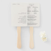 Camille Neutral Modern Wedding Programma Handwaaier (Voorkant en achterkant)