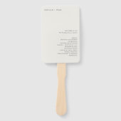 Camille Neutral Modern Wedding Programma Handwaaier (Voorkant)