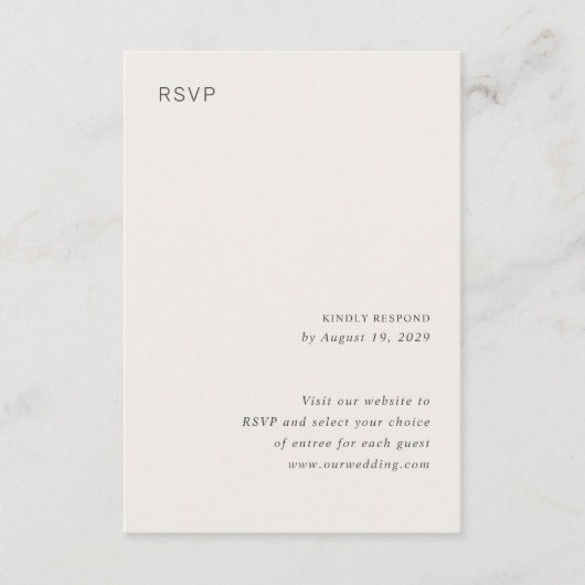 Camille Neutral Modern Wedding RSVP Kaartje (Voorkant)