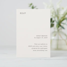 Camille Neutral Modern Wedding RSVP Kaartje