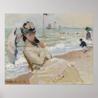 Camille op het strand in Trouville (1870) Poster