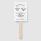 Camille Photo Modern huwelijksprogramma Handwaaier (Achterkant)