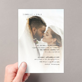 Camille Photo Modern Wedding Acryl Uitnodigingen