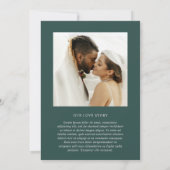 Camille Pine Green Moderne bruiloft Kaart (Achterkant)