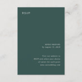 Camille Pine Green Moderne bruiloft RSVP Kaartje (Voorkant)