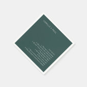 Camille Pine Green Moderne bruiloft Servet (Hoek)