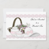 Camille Pink Bridal Tea Kaart (Voorkant)