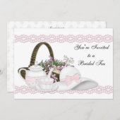 Camille Pink Bridal Tea Kaart (Voorkant / Achterkant)