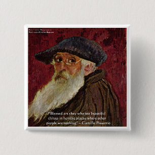 Camille Pissarrio Schoonheid Quote Cadeaus & Kaart Vierkante Button 5,1 Cm