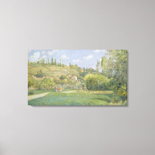 Camille Pissarro A Cowherd te Valhermeil, Auvers Canvas Afdruk