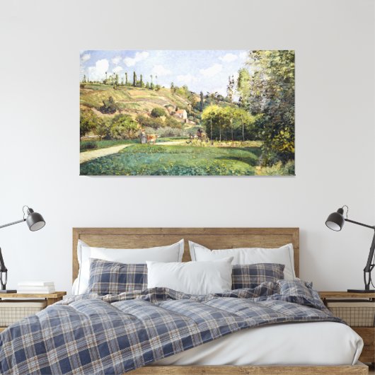 Camille Pissarro A Cowherd te Valhermeil, Auvers-s Canvas Afdruk (Insitu (Slaapkamer))