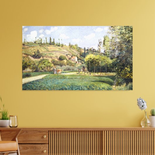Camille Pissarro A Cowherd te Valhermeil, Auvers-s Canvas Afdruk (Insitu (Woonkamer))