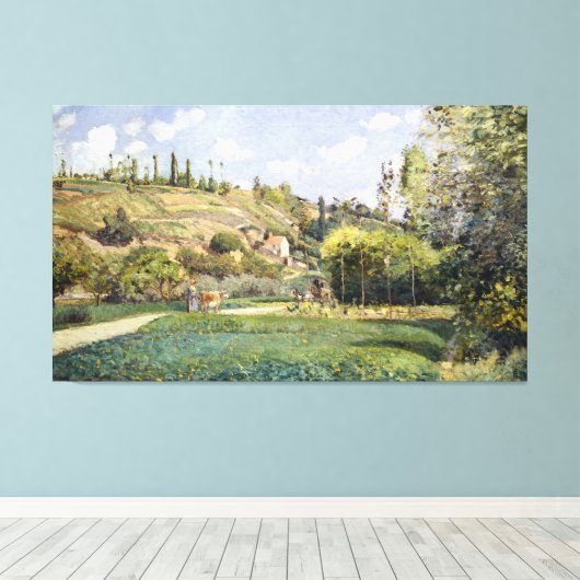 Camille Pissarro A Cowherd te Valhermeil, Auvers-s Canvas Afdruk (Insitu (Houten vloer))