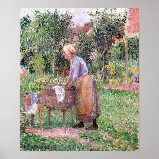 Camille Pissarro A Washerwoman te Éragny Poster (Voorkant)