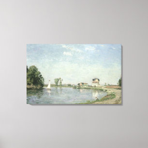 Camille Pissarro Aan de rand van de rivier, 1871 Canvas Afdruk
