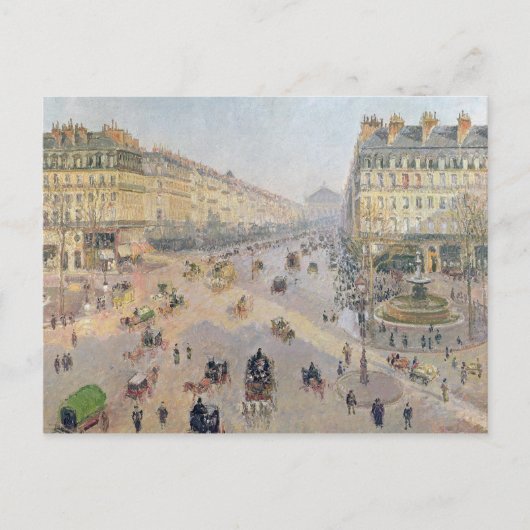 Camille Pissarro | Avenue de L'Opera, Parijs Briefkaart (Voorkant)