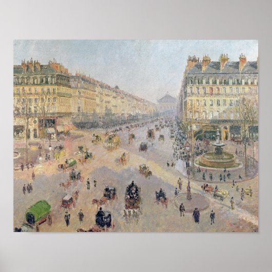 Camille Pissarro | Avenue de L'Opera, Parijs Poster (Voorkant)