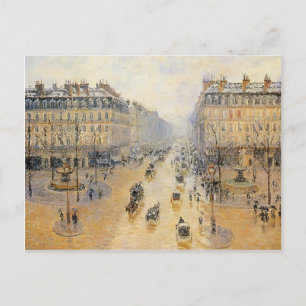 Camille Pissarro-Avenue de l'Opera, Snow Effect Briefkaart