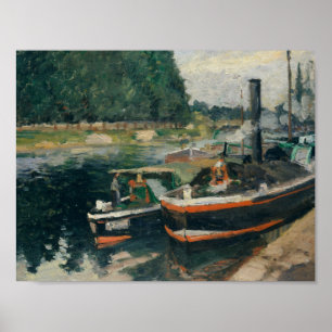 Camille Pissarro - Barges in Pontoise Poster