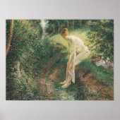Camille Pissarro Bather in de Bossen Schilderkunst Poster (Voorkant)