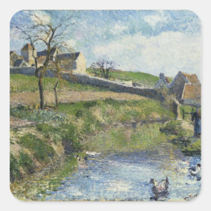 Camille Pissarro   Boerderij Osny, 1883 Vierkante Sticker