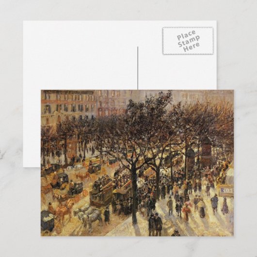 Camille Pissarro- Boulevard des Italiens vanmiddag Briefkaart (Voorkant / Achterkant)