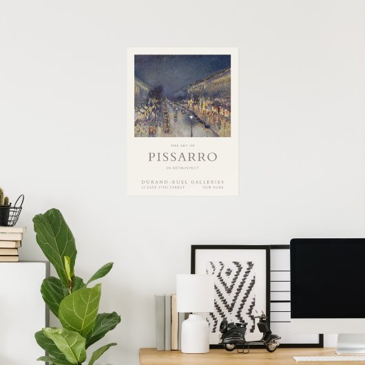 Camille Pissarro Boulevard Montmartre Art Exhibit Poster (Thuiskantoor)