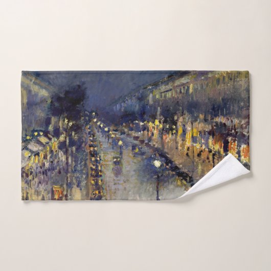 Camille Pissarro - Boulevard Montmartre bij nacht Bad Handdoek (Handdoek)