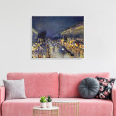 Camille Pissarro - Boulevard Montmartre bij nacht Canvas Afdruk (Insitu (Woonkamer))