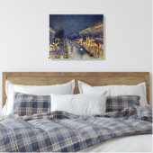 Camille Pissarro - Boulevard Montmartre bij nacht Canvas Afdruk (Insitu (Slaapkamer))