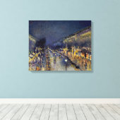 Camille Pissarro - Boulevard Montmartre bij nacht Canvas Afdruk (Insitu (Houten vloer))