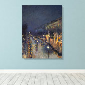 Camille Pissarro Boulevard Montmartre bij nacht Canvas Afdruk (Insitu (Houten vloer))