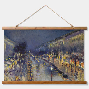 Camille Pissarro - Boulevard Montmartre bij nacht Hangend Wandkleed