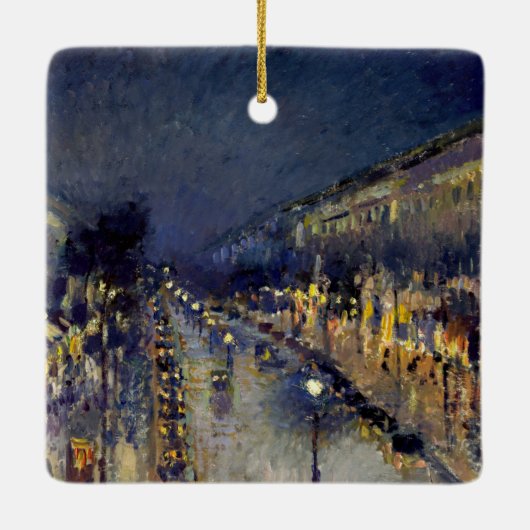 Camille Pissarro - Boulevard Montmartre bij nacht Keramisch Ornament (Achterkant)