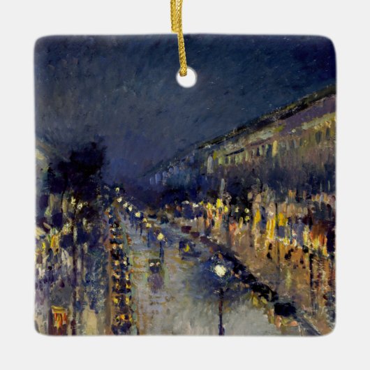 Camille Pissarro - Boulevard Montmartre bij nacht Keramisch Ornament (Voorkant)